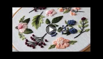 Embroidery for beginners. Flowers and berries. 