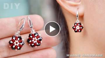 DIY. Quick and easy to make beaded earrings for beginners. Beading tutorial