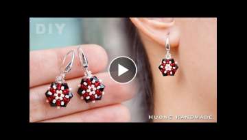 DIY. Quick and easy to make beaded earrings for beginners. Beading tutorial