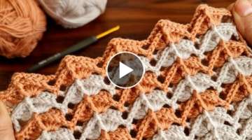 Easy Crochet Knitting For Beginners... Yapımı Kolay Tığ İşi Yelek Şal Battaniye Örgü Mo...