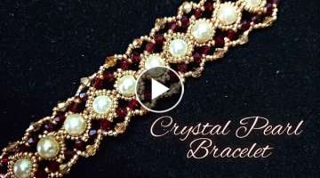 Crystal Pearl Bracelet. DIY Beading Tutorials. Bicone Bracelet. How to make bracelet at home.Bead...