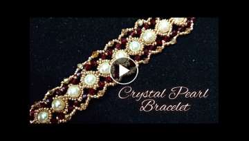 Crystal Pearl Bracelet. DIY Beading Tutorials. Bicone Bracelet. How to make bracelet at home.Bead...