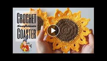 Crochet Easy Sunflower Coaster