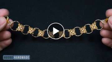 Beaded chain bracelet. Beading tutorial
