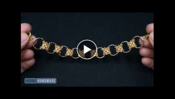 Beaded chain bracelet. Beading tutorial