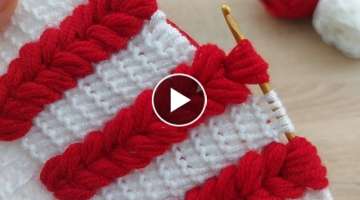 Super Easy Tunisian Knitting Model ✔ Çok Kolay Çok Gösterişli Tunus İşi Örgü Modeli Yap...