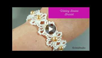 DIY beaded beads bracelet with pearls and seed beads. Beading tutorial easy.