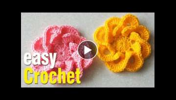 Crochet: How to Crochet a Flower Stitch. Free 3D Flower pattern
