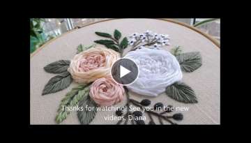 Garden roses. Embroidery for beginners