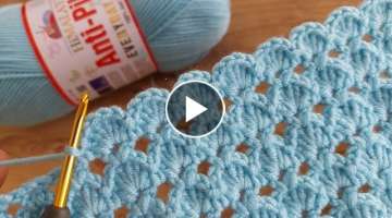 Easy Crochet Baby Blanket Pattern for Beginners Knitting - Tığ işi bebek battaniyesi örgü mo...