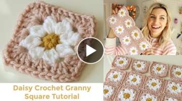 Daisy Granny Square Crochet Tutorial