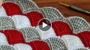 Super Easy Tunisian Knitting Crochet Baby Blanket - Şahane Tunus İşi Örgü Modeli.. ❤❤❤
