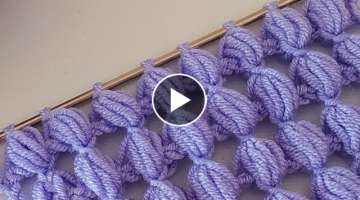 Super Easy VERY Tunusian Knitting Crochet baby blanket, bag pattern