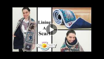 Lining A Scarf - How To Sew Fabric To Crochet or Knitting