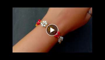 Simple & Cute Beaded Flower Bracelet Tutorial