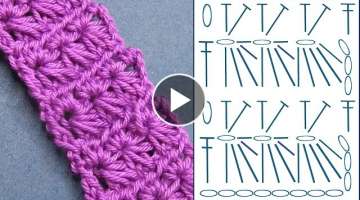 Crochet: How to Crochet Star Puff Stitch Bookmark.