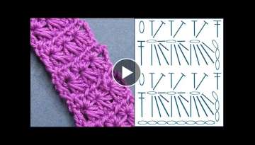 Crochet: How to Crochet Star Puff Stitch Bookmark.