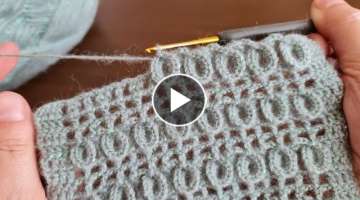 Easy Crochet Knitting 3D For Beginners... Çok Kolay Gösterişli Tığ İşi Yelek Şal Örgü ...