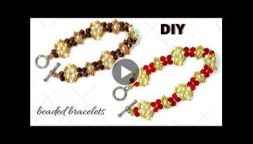 How to make simple pearls and bicone bracelets. Beaded bracelets. Beading tutorial