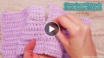 Cómo Unir Dos Piezas de Crochet - Ganchillo por el Lateral Paso a Paso