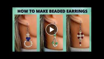 How to make BEADED EARRINGS. Beading tutorials. Beginners beading