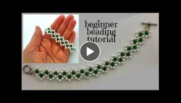 Easy Beaded Bracelet Pattern. DIY Beaded Bracelet. Beading Tutorial