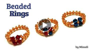 beaded rings. jewelry making. beading tutorial