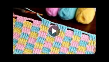 Easy crochet knitting baby blanket - Tığ işi çok kolay battaniye yelek şal örgü modeli...