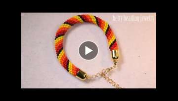 Quick and easy beading bracelet alleen with seedbeads ,beading tutorials/DIY