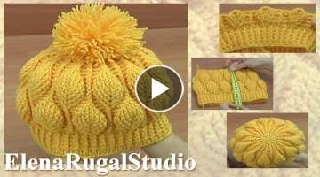3D Leaves Crochet WARM Beanie HAT