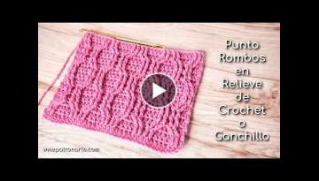 Punto Rombos en Relieve de Crochet - Ganchillo | Puntos de Crochet Paso a Paso
