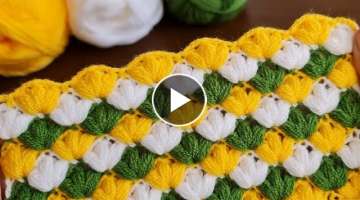 Easy Crochet Baby Blanket Pattern for Beginners Knitting - Battaniye şal yelek lif örgü modeli...