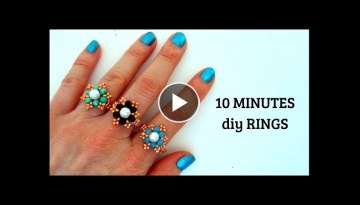 10 minutes DIY RINGS. Beading tutorials. How to make rings