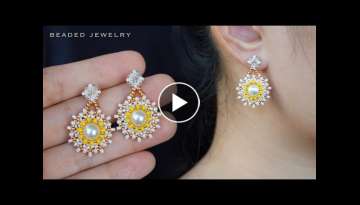 Muse earrings. How to make beaded earring at home. Beading tutorial