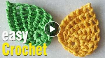 Crochet: How to Crochet Tunisian Leaf for Beginners.