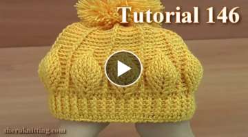 How to Crochet Beanie Hat With 3D Leaves
