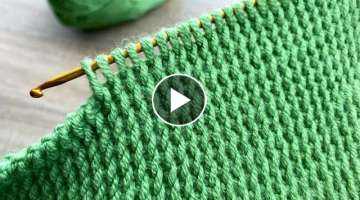 Super Very Easy Tunisian Crochet Knitting Model - Çok Kolay Tunus İşi Örgü Modeli 