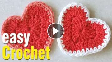 Easy Crochet: How to Crochet a Heart Motif for beginners.