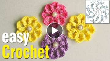  Free Crochet Flower pattern & tutorial.