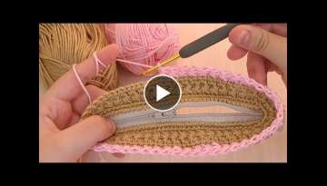Super Easy Crochet Purse Bag With Zipper