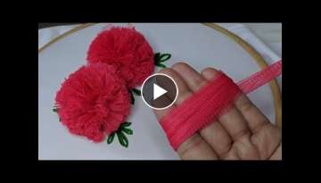 Amazing /Very Easy Hand Embroidery flower design trick