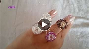 Como fazer anel de cristais,modelo Maracanã 