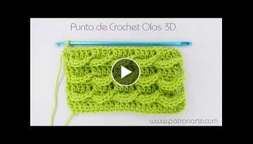 Punto Olas 3D de Crochet - Ganchillo