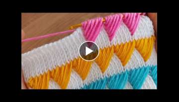 Easy Knitting Tunisian Baby Blanket - Tunus İşi Çok Kolay Battaniye Yelek Örgü Modeli..