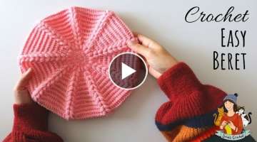 How To Crochet An Easy Beret Hat / Beginner Friendly Tutorial