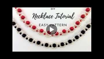 DIY necklace. Elegant jewelry making tutorial. Two beaded necklaces one beading pattern