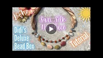 Sari Silk Necklace - Didi's Deluxe Bead Box September 2022 Edition - Unboxing & Tutorial
