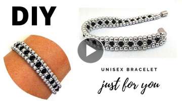 UNISEX Bracelet tutorial. Beading for beginners. Beaded Bracelet tutorial.