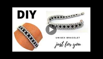 UNISEX Bracelet tutorial. Beading for beginners. Beaded Bracelet tutorial.