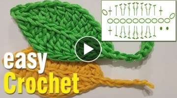 Crochet: How to Crochet a Simple Leaf. Free leaf pattern.